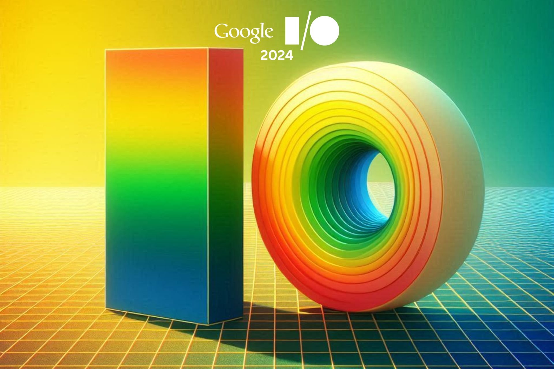 Google I/O 2024 featuring the logo of the event